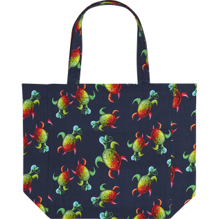 Tote bag Tortues Rainbow Multicolor - Vilebrequin x Kenny Scharf Navy back view