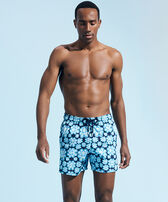Men Stretch Swim Shorts Poulpes Neon Navy front worn view