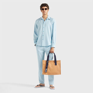 Men Wool Regular Pants Micro Rayures Tailoring Blue topaz details view 2