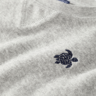 Sudadera de algodón con cuello redondo de color liso para niños Gris jaspeado detalles vista 1