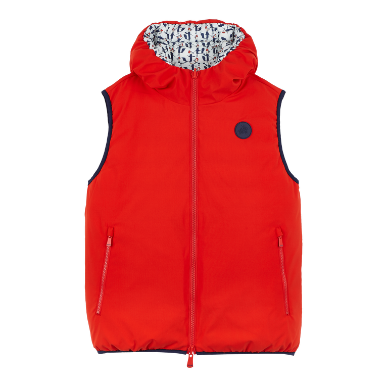 Men Sleeveless Reversible Jacket Cocorico! - Jacket - Vaubant - Red - Size L - Vilebrequin