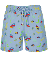 Men Swim Trunks Embroidered Naive Fish - Limited Edition Divine front view