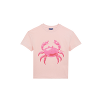 Camiseta de algodón orgánico con estampado de cangrejo para niño Peony vista frontal