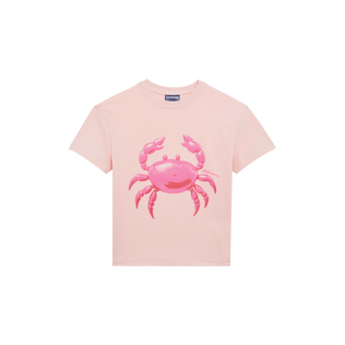 Camiseta de algodón orgánico con estampado de cangrejo para niño Peony vista frontal