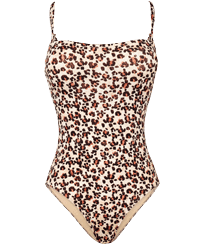 Turtles Leopard Bustier-Badeanzug für Damen Straw Vorderansicht