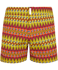 Bañador elástico con cintura plana y estampado Fish on Line para hombre Burgundy vista frontal