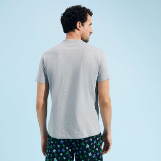 Camiseta de algodón con estampado Turtles Leopard para hombre Gris jaspeado vista trasera desgastada