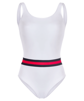 Women One-piece Swimsuit Solid - Vilebrequin x Ines de la Fressange White front view