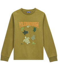 Ronde des Tortues T-Shirt aus Baumwolle für Jungen in Camouflage Khaki Vorderansicht