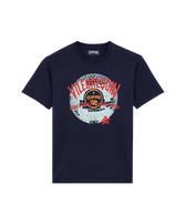 Men Cotton T-shirt VBQ Disco Ball Navy front view