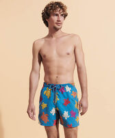 Men Swim Trunks Embroidered Ronde Tortues Multicolores - Limited Edition Calanque front worn view