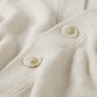 Boys Cotton and Wool Knit Cardigan  Off white details view 1