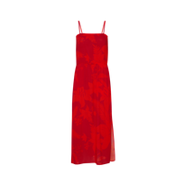 Vestido largo de viscosa con estampado Flower Power para mujer Lipstick vista frontal