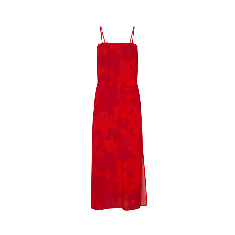 Vilebrequin Women Long Viscose Dress Flower Power - Louane - Red - Size XL