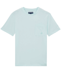 T-shirt uomo in cotone biologico tinta unita Glacier vista frontale