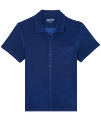 Camicia bowling unisex in cotone tinta unita Ink vista frontale