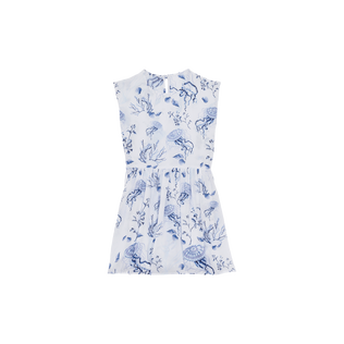 Girls Viscose Dress Medusa and Shells White 正面图