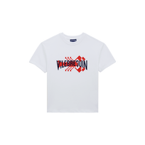 Camiseta de algodón con estampado Homar Pixel para niño Blanco vista frontal
