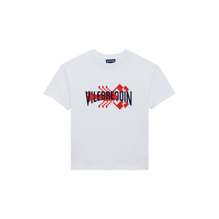 Camiseta de algodón con estampado Homar Pixel para niño Blanco vista frontal