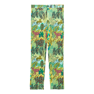Pantalón de lino con estampado Jungle Rousseau para hombre Jengibre vista frontal