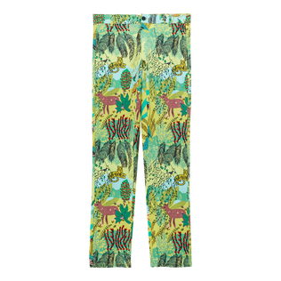 Men Others Printed - Men Printed Linen Pants Jungle Rousseau, Ginger front view