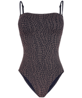 Women Shimmer Bustier One-Piece Swimsuit Modore Navy front view