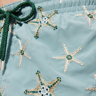 Men Swim Shorts Embroidered Starfish Dance - Limited Edition Mineral blue details view 4
