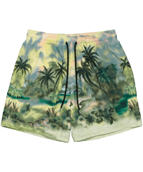 Men Swim Trunks Graffiti Jungle 360- Vilebrequin x Palm Angels Sycamore front view