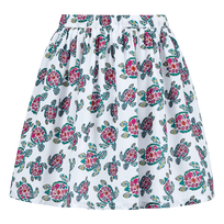 Falda con estampado Provencal Turtles para niña Blanco vista frontal