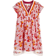 Girls Mini Dress Iris Lace- Vilebrequin x Poupette St Barth Shocking pink 正面图