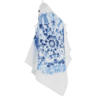 女士扎染麻粘胶纤维围巾连衣裙 - Vilebrequin x Angelo Tarlazzi Neptune blue 后视图