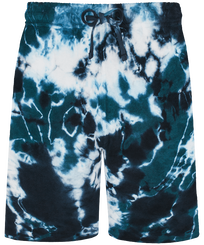 Bermudas de felpa con estampado Rough Ocean Tie &amp; Dye para hombre Emerald vista frontal