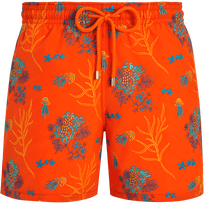 Men Swim Trunks Embroidered Medusa Flowers - Limited Edition Apricot front view