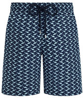 Lange Net Sharks Badeshorts für Herren Marineblau Vorderansicht