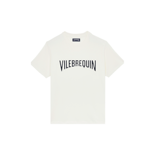 Men Cotton T-shirt VBQ logo patch Off white front view