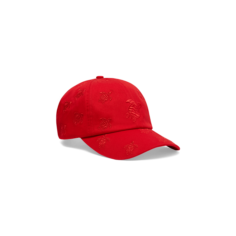 Vilebrequin Embroidered Cap Turtles All Over - Castle - Red - Size OSFA