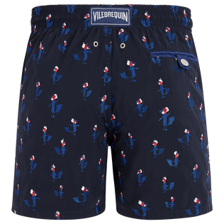 Men Swim Trunks Embroidered Cocorico ! - Limited Edition Ink back view