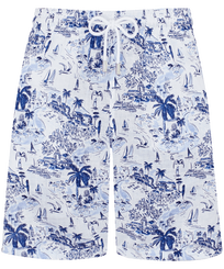 Bermudas de lino con estampado Riviera para hombre Ink vista frontal