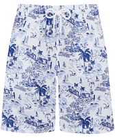 Men Linen Bermuda Shorts Riviera Ink front view