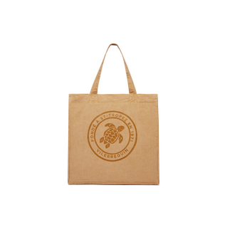 Unisex Linen Beach bag Solid Mocha front view