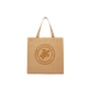 Borsa da spiaggia unisex in lino tinta unita Mocha vista frontale
