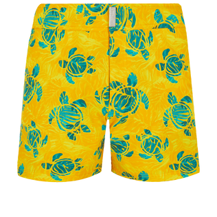 男士 Turtles Madrague 平腰带弹力泳裤 Yellow 正面图