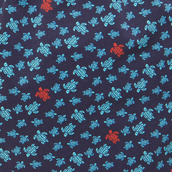Bañador elástico con estampado Micro Ronde Des Tortues tricolor para hombre Azul marino estampado