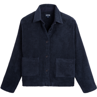 Women Terry Jacket Solid - Vilebrequin x Ines de la Fressange Navy front view