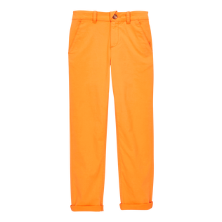 Pantalones chinos de color liso para niño Zanahoria vista frontal