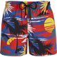 Men Stretch Swim Trunks Hawaiian Stretch - Vilebrequin x Palm Angels Red front view