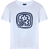 T-Shirt aus Bio-Baumwolle für Damen – Vilebrequin x Ines de la Fressange Weiss Vorderansicht