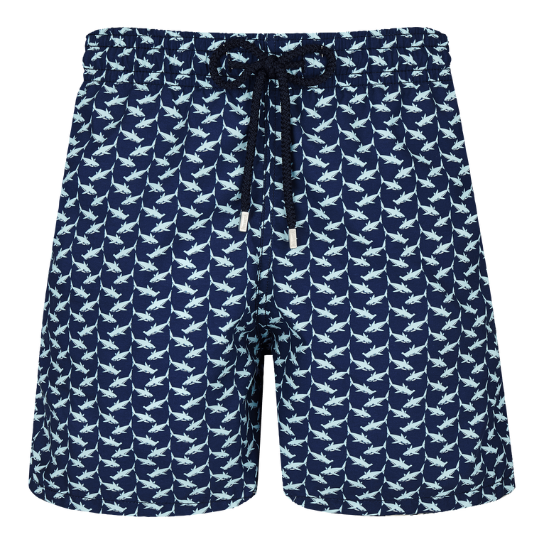 Bañador Con Estampado Net Sharks Para Hombre - Traje De Baño - Moorea - Azul