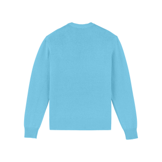 Men Wool and Cashmere Sweater Turtle Tropezian blue back view