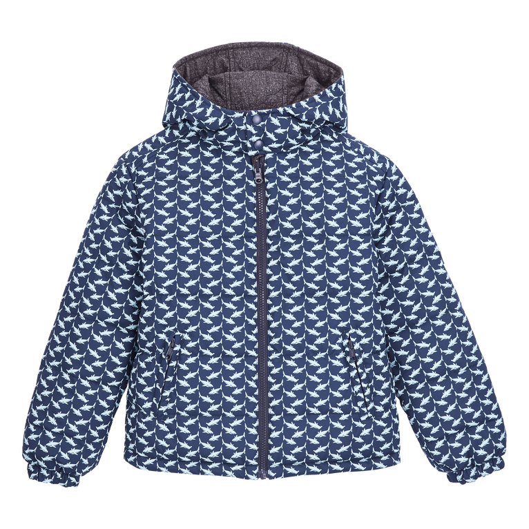 Wendbare Net Sharks Steppjacke Mit Kapuze Für Jungen - Grequin - Blau